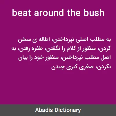 معنی beat around the bush